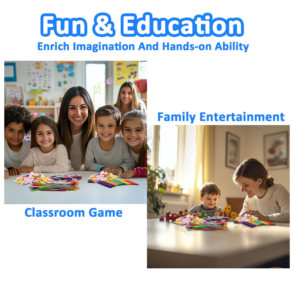 RAINFLOW Arts & Crafts Supplies - Craft Kit,Supplies & Materials Set for School,Classroom,Family, Party, DIY, Art Creation, Holiday Decoration RAINFLOW