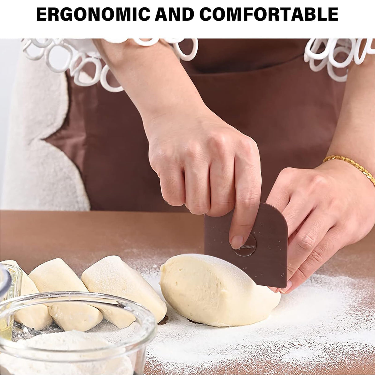 Pan Scraper, 5 Pcs Pot Scraper Plastic, Pot Scraper Non Scratch for Cast Iron, Pot and Pan Cleaning, Sturdy Scraper Kitchen Tool Matscover