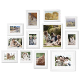 Egofine Picture Frame Set 12 Pack, Picture Frames Collage Wall Decor with Two 8x10, Four 5x7, Four 4x6, Two 4x4, Photo Frames for Wall and Tabletop, Made of Solid Wood, Covered by Plexiglass, White Egofine