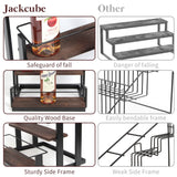 J JACKCUBE DESIGN Coffee Syrup Organizer Rack, Rustic Wood and Metal Wire, 3-Tier 12 Bottles Compartment Display Holder Coffee Station Bar Accessory for Syrup, Wine, Dressing(Black) - MK815A J JACKCUBE DESIGN