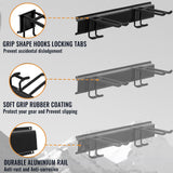 Aking Ace Wall Mount Tool Storage Rack, Heavy Duty Garage Storage Tool Organizer, Garden Tool Wall Hooks and Hangers, Hold Up to 350lbs Black Aking Ace