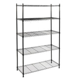 Elevon 5-Tier Storage Shelves, Adjustable Metal Wire Shelving Unit with Leveling Feet Heavy Duty Pantry Shelves Organizer Rack for Kitchen Garage Laundry Office Warehouse, 35"L x13.4"W x64.3"H, Black Elevon