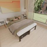 HOBINCHE 10 Inch Queen Size Bed Frame - No Box Spring Needed Heavy Duty Metal Platform Mattress Foundation with Steel Slats, Non-Slip Noise Free Easy Assembly Black Bedframes HOBINCHE