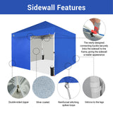 CROWN SHADES 10X10 Comercial Instant Canopy Pop Up Tent with Center Lock (10x10 with 4 Sidewalls, Blue) CROWN SHADES