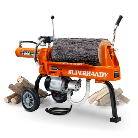 SuperHandy Log Splitter Portable Electric 14 Ton Rapid Auto Return Hydraulic Ram System Bucher Gear Pump 2.5eHP 15Amp Motor Horizontal Full Beam SuperHandy
