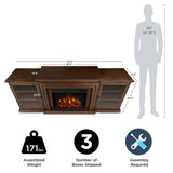 Real Flame Frederick 72" Electric Fireplace TV Stand for TVs up to 70 inches, Entertainment Center with Adjustable Shelves and Storage, TV Stand for Living Room and Bedroom, Remote Control, Timer Real Flame