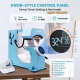 AKEYDIY Auto Hat Heat Press Machine for Caps with 3pcs Interchangeable Platens 3-in-1 Automatic Cap Press w/Knob-Style Digital Controller & Auto Open & Release, Heat Transfer Printing for Caps AKEYDIY