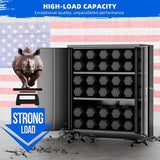 INTERGREAT Metal Storage Cabinets, 42" Lockable Garage Storage Cabinet with 2 Doors and 2 Adjustable Shelves, Black Steel File Cabinet Great for Home Office, Garage, Warehouse, Study Room INTERGREAT