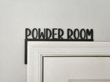 Powder Room Door Topper | Farmhouse Style | Over The Door Sign | Bathroom Sign | Home Decor | Door Corner (Left Side Black) Generic