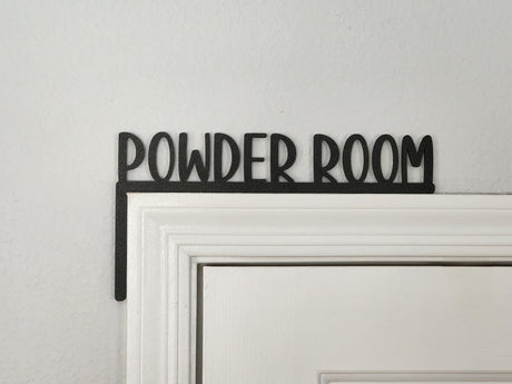 Powder Room Door Topper | Farmhouse Style | Over The Door Sign | Bathroom Sign | Home Decor | Door Corner (Left Side Black) Generic