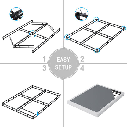 HOBINCHE 5 Inch King Size Box Spring for Bed,Heavy Duty Box Spring with Fabric Cover,Noise Free,Easy Assembly,3000LBS Weight Capcity Metal Mattress Foundation,Non-Slip