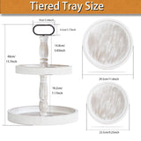 Decorative Tray - Two Tiered Tray Cupcake Stand Farmhouse Rustic 2 Tiered Serving Tray for Home and Kitchen Decor, Party, Weddings-Holiday Decoration Customizable Display Options(White) Krismax