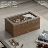 TAWBURY 12 Slot Watch Box with Storage Drawer – Premium Watch Storage Case for Men & Women | Handcrafted from PU Leather & Engineered Wood | Wrist Watch Display Case (Taupe) TAWBURY