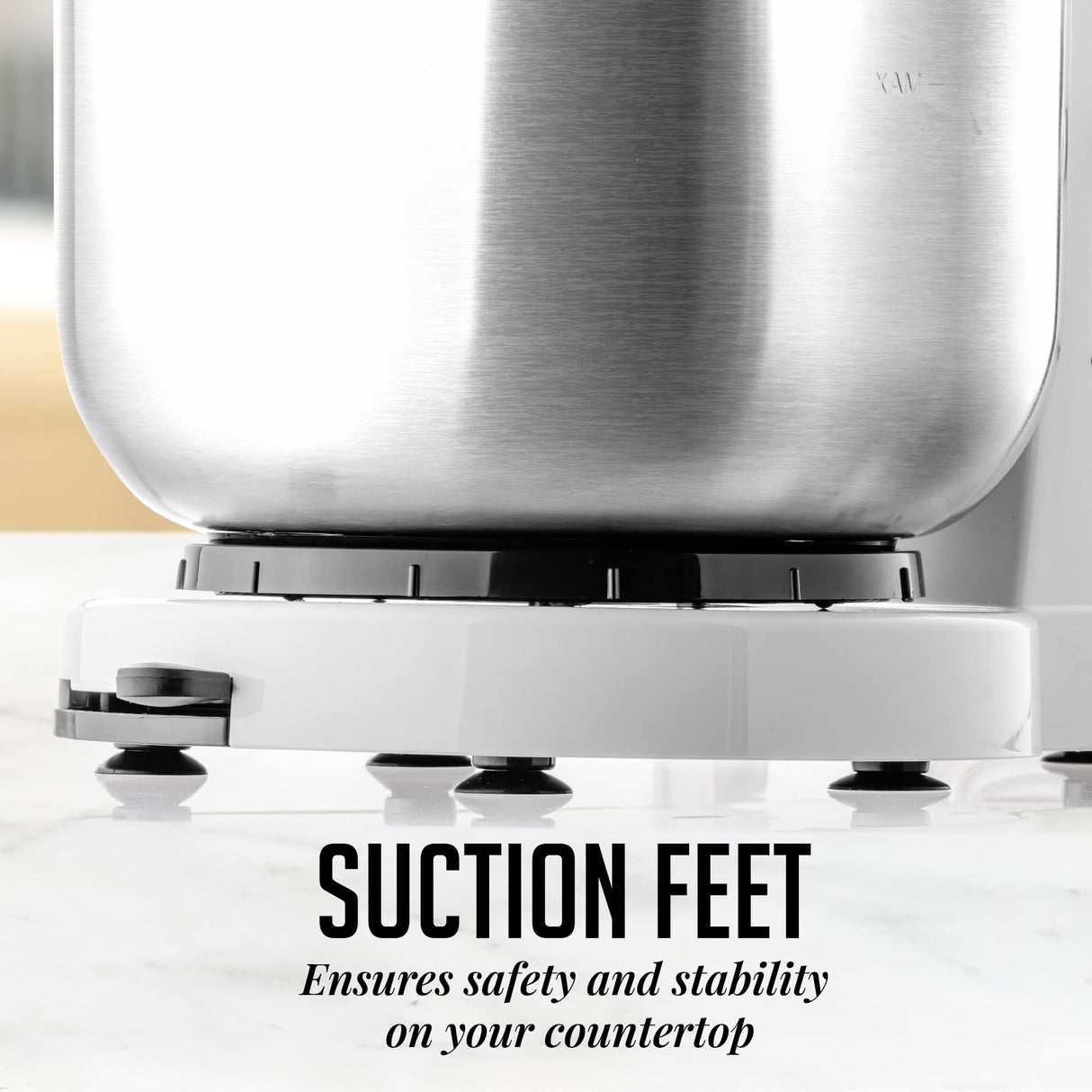 OVENTE Electric Kitchen Stand Mixer with 3.5-Quart Removable Stainless Steel Mixing Bowl, 5 Speed Control, 250-Watt Power, 2 Blender Attachment Egg Beater Whisk & Dough Hook White SM680W OVENTE