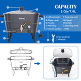 BESNEL Wax Melter for Candle Making, Electric Non-Stick Wax Melter Holds 8Qts of Wax,Soy Wax for or Soap Business Candle Making with Heat Resistant Handle & Brass Spout,Temp Control (Black) VOISEN