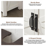 Minifeel Bathroom Floor Cabinet, Farmhouse Bathroom Storage Cabinet, Adjustable Shelf, Barn Doors, Cabinet for Bathroom, Kitchen, Living Room (Antique White) Minifeel