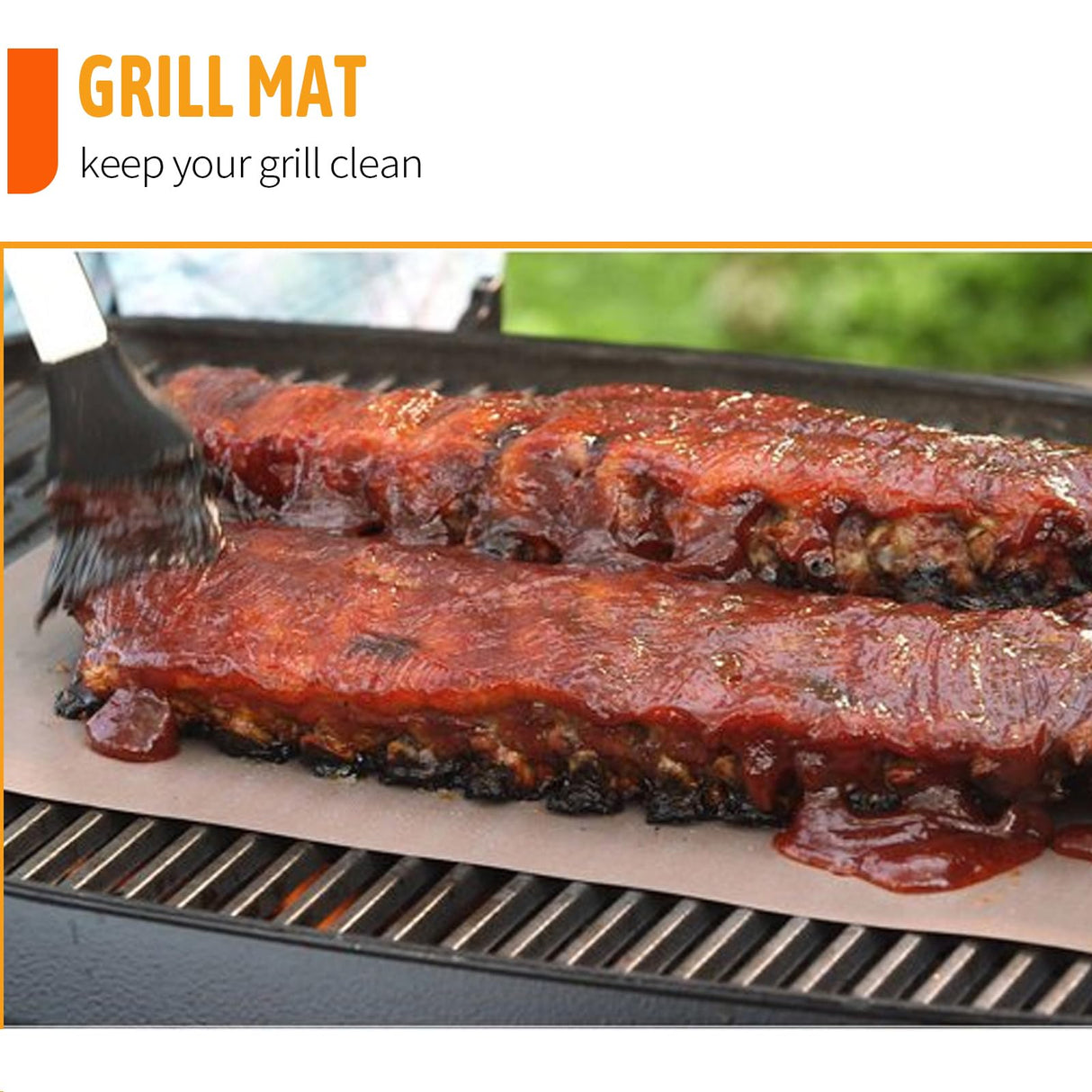 SKYBD Copper Grill Mats for Outdoor Grill（Set of 6), Nonstick & Easy to Clean BBQ Grilling Sheets, Reusable & Heavy Duty Mats Works on Outdoor Gas, Electric, Charcoal Grill SKYBD