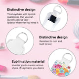 120 Pcs Sublimation Lipstick Keychain Bulk 3.94×1.57 Inch DIY Lipstick Holder Keychain with Key Ring Heat Transfer Keychain Blank Travel Keychain Small Items Organizer for Women Travel Supplies SENONAPO