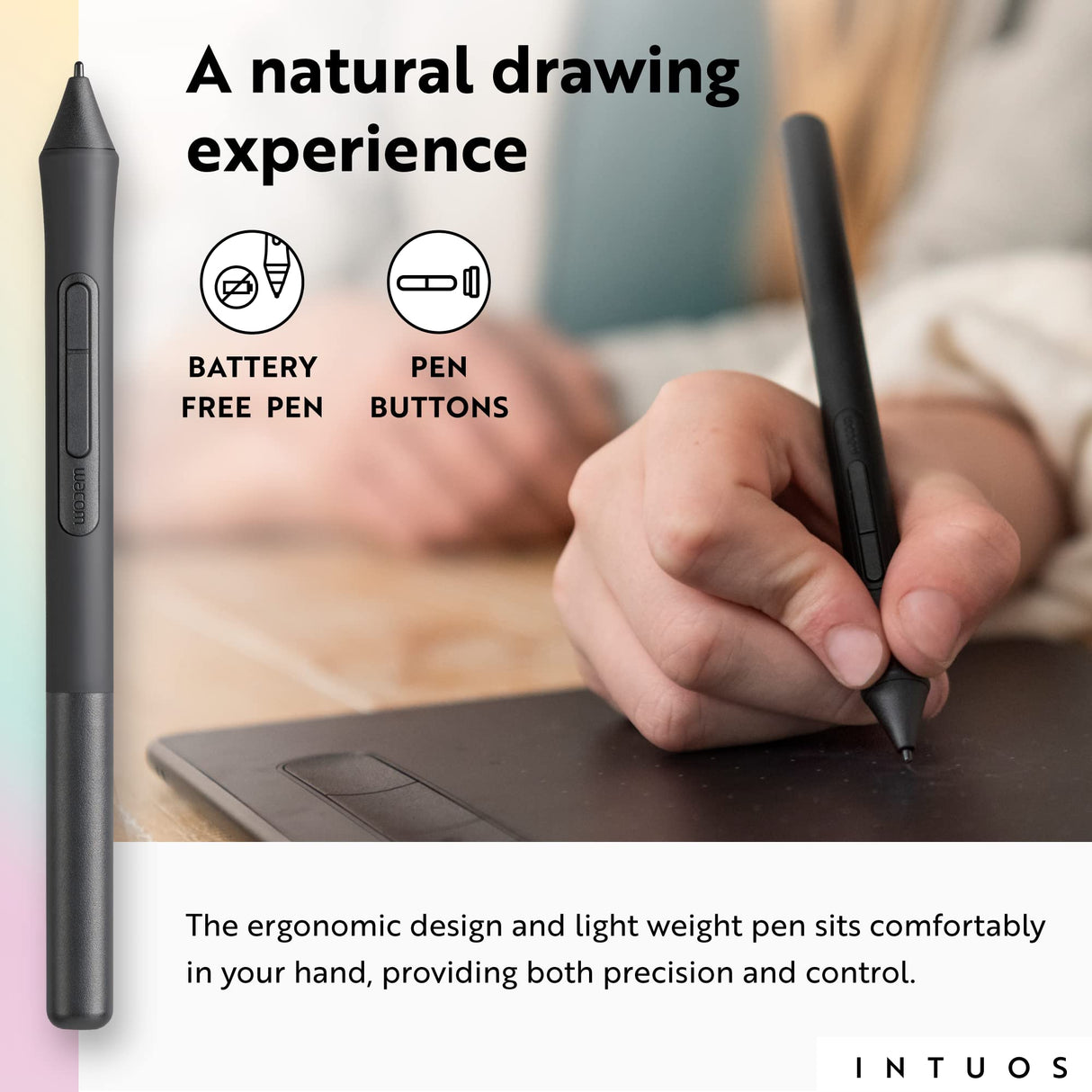 Wacom Intuos Small Bluetooth Graphics Drawing Tablet, Portable for Teachers, Students and Creators, 4 Customizable ExpressKeys, Compatible with Chromebook Mac OS Android and Windows - Pistachio Wacom