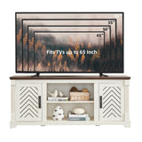 Minifeel Farmhouse TV Stand for 65+ Inch TV, 25" Tall Entertainment Center with Barn Door, Rustic TV Stands for Bedroom with Adjustable Shelf, Wooden TV Consoles for Living Room, Antique White Minifeel