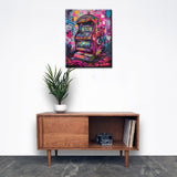 Tucocoo Graffiti Game Slot Machine Paint by Number for Adults Beginner with Paintbrushes Acrylic Neon Gaming Vidio Painting by Numbers Kits Canvas Art Crafts Home Decor16x20Frameless Tucocoo