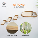 INICIO Cat Wall Shelves – Dog Proof Feeding Station with Wall Mounted Shelves, Durable 3 Step Birch Floating Shelf for Cats Up to 17lbs, Includes Attached Cat Food Bowl for Convenient Feeding – Brown INICIO