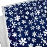 PAVILIA Premium Christmas Sherpa Throw Blanket | Blue Snowflake Decoration, Fleece, Plush, Warm, Cozy Reversible Microfiber Holiday Blanket 50 x 60 Inches PAVILIA