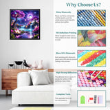 Lophomie Diamond Art Kits for Adults, 5D DIY Purple Landscape Diamond Painting Kits for Adults Beginners, Diamond Dots Kits Gem Arts Crafts for Home Wall Decor 14x14 Inch Lophomie