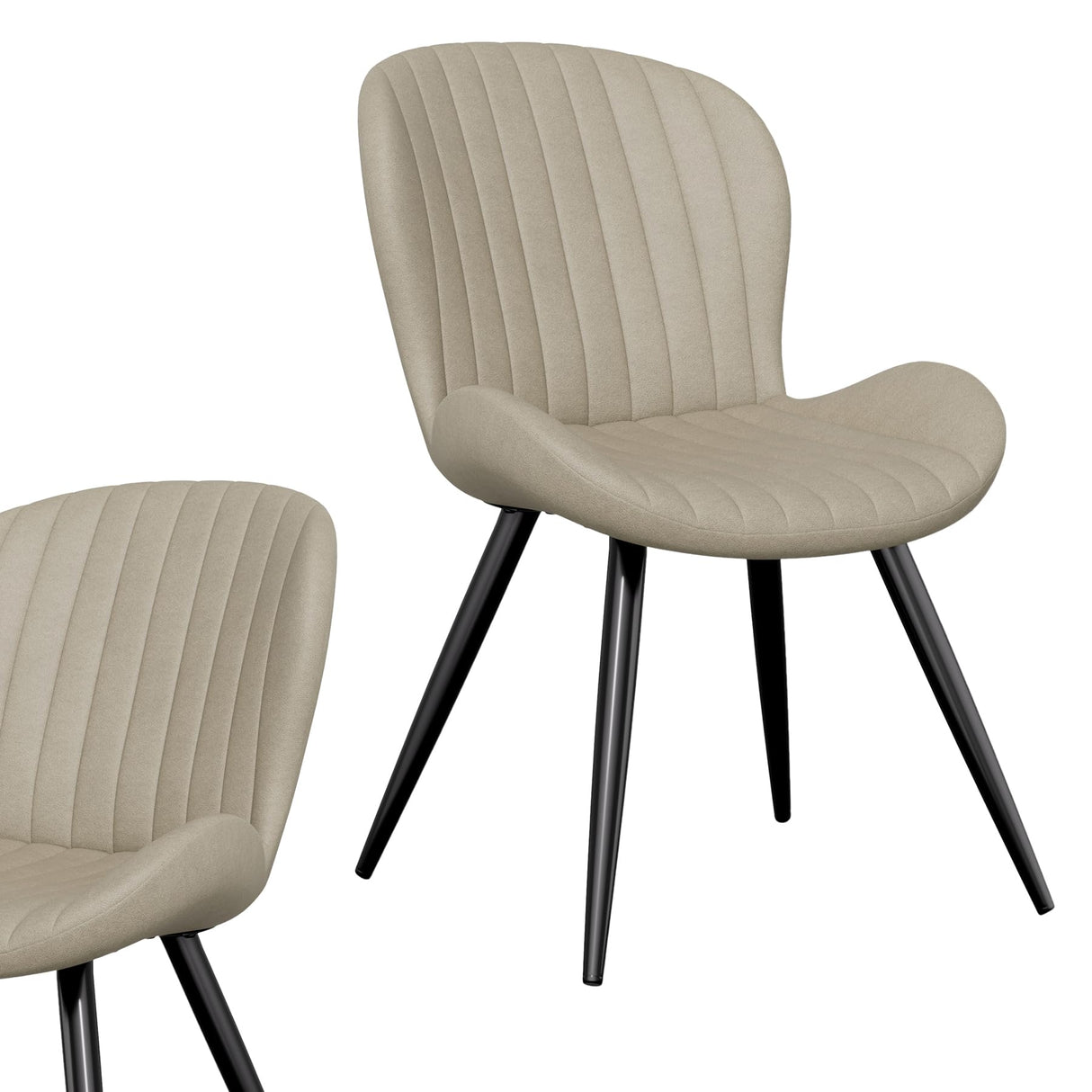 Nalupatio Dining Chairs Set of 4, Modern Dining Room Chairs Comfy Backrest Thick Upholstered Kitchen Chairs 19IN Height with Metal Legs Beig Nalupatio