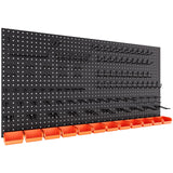 INCLY 48x24 Inch Metal Peg Board Kit with 1/4" Pegboard Hooks Accessories, 4PCS Pegboard Panels and 156PCS Black Pegboard Wall Organizer Tool Storage System for Garage Workbench Shed INCLY