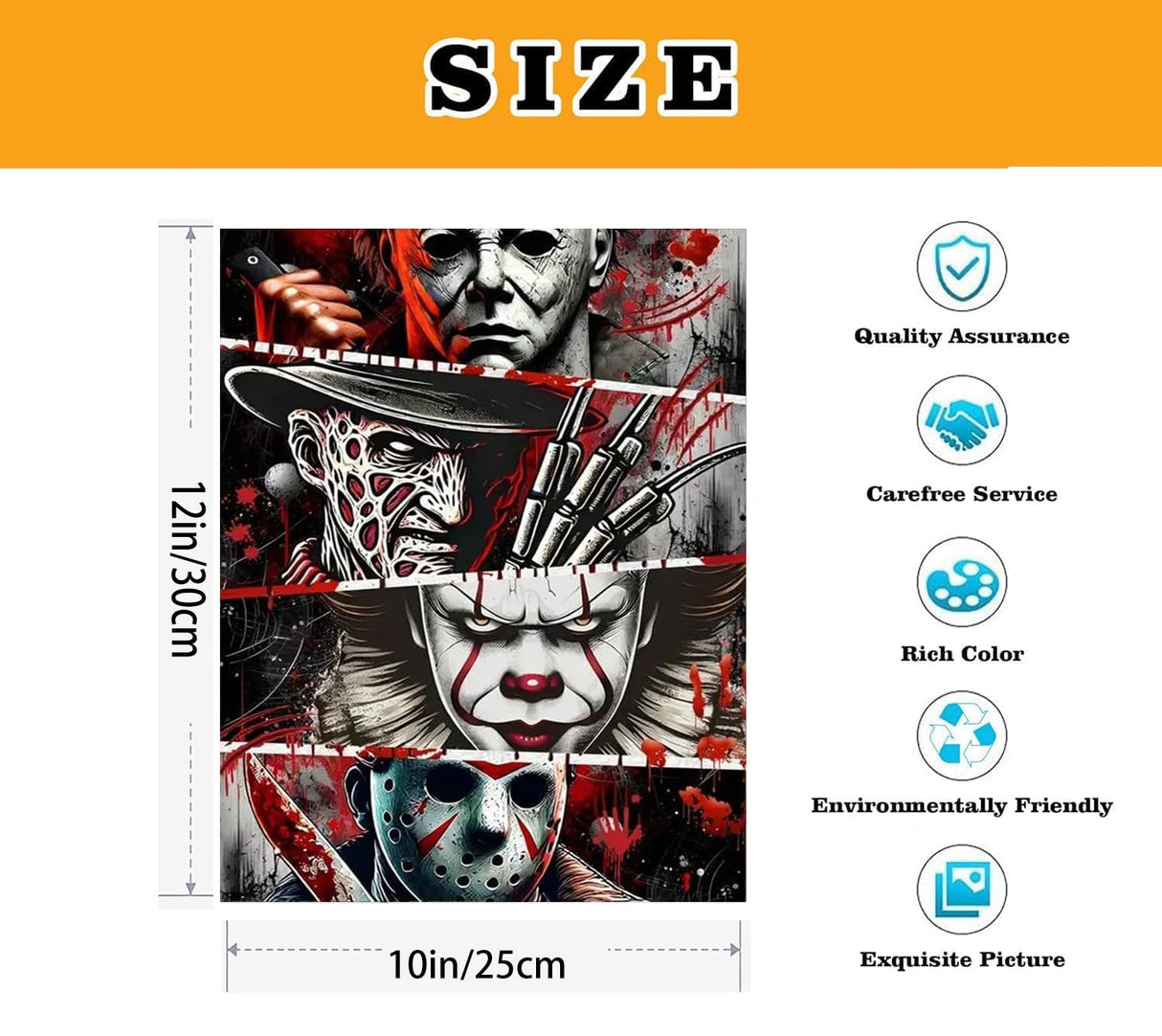 VIGEGU 2 Pack Halloween Paint by Numbers Kit for Adults with Framed,Horror Paint by Number DIY Adult Paint by Number Kits for Wall Decor 10x12in VIGEGU