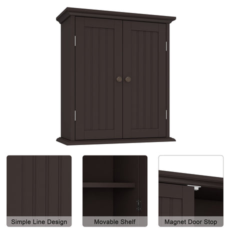 ChooChoo Bathroom Wall Cabinet, Over The Toilet Space Saver Storage Cabinet, Medicine Cabinet with 2 Door and Adjustable Shelves, Cupboard ChooChoo