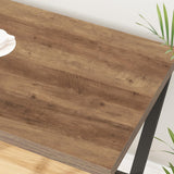 IBF Rustic Computer Desk, Modern Metal Home Office Desk, Farmhouse Work Study Writing Desk in Bedroom, Minimalist Wood Laptop Executive Workstation Computer PC Gaming Table, Rustic Oak, 55 in IBF