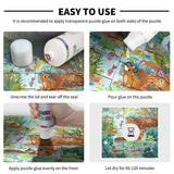 Puzzle Glue, Clear with Sponge Applicator, Quick Dry, Easy to Apply Puzzle Glue and Frame, Puzzle Saver Glue for 1000/1500/3000 Pieces Jigsaw Puzzles Glue 【Total 2 Bottles - 240ML（8oz）】 GRLELOU