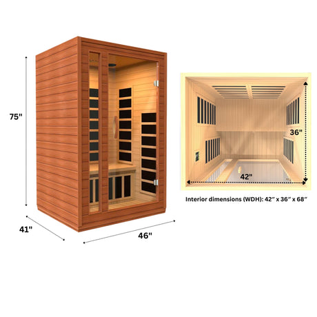 Dynamic Cardoba DYN-6203-02 Full Spectrum Ultra Low EMF (Under 8 MG) FAR Infrared Sauna - Curb Side Delivery DYNAMIC SAUNAS