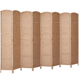 RHF 6 Ft. Tall Extra Wide-Diamond Weave Fiber Room Divider, 8 Panel Room Divider/Screen,Room Dividers and Folding Privacy Screens 8 Panel&Room Dividers and Folding Privacy Screens-Natural, 8 Panel Rose Home Fashion