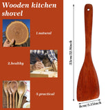 Piriuuo 2 Pcs Wooden Spatula, Flat Wooden Spatula Natural Wooden Spatula for Cooking Long Handle Wood Spatula Kitchen Spatula Wooden Wok Spatula Wooden Cooking Utensils for Non-Stick Cookware Piriuuo