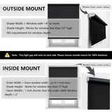 AOSKY Cordless Roller Shades Blackout Blinds for Windows Room Darkening Rolled Up Shades with Spring System, UV Protection Window Shades Door Blinds for Home and Office (25" W x 72" H, Black) AOSKY