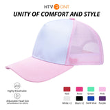 HTVRONT Sublimation Blank Trucker Hats 10PCS - Polyester Sublimation Hats Women and Men for HTV Vinly, Sublimation, Embroidery, 3D Embroidery - Funny Trucker Hats Breathable Mesh for Parties, Travel HTVRONT