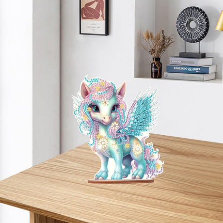 JISHSHAY Unicorn Diamond Art Kits for Adults Desk Accessories Diamond Painting Accessories Desk Ornaments Arts and Crafts Table Decor Diamond Painting Kits for Adults Crafts for Adults Gem Art JISHSHAY