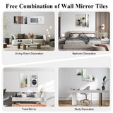 POASAS Mirror Full Length, 14x12 Inchx4PCS Wall Mirror Tiles,Full Body Mirror,Acrylic Shatterproof Mirrors for Bedroom,Door,Home Gym,Kids POASAS