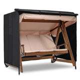 Velway Outdoor Swing Cover 3 Triple Seater Waterproof Patio Hammock Cover 87x49x70 All Weather Windproof Glider Chair Cover for Garden Furniture, Black Velway