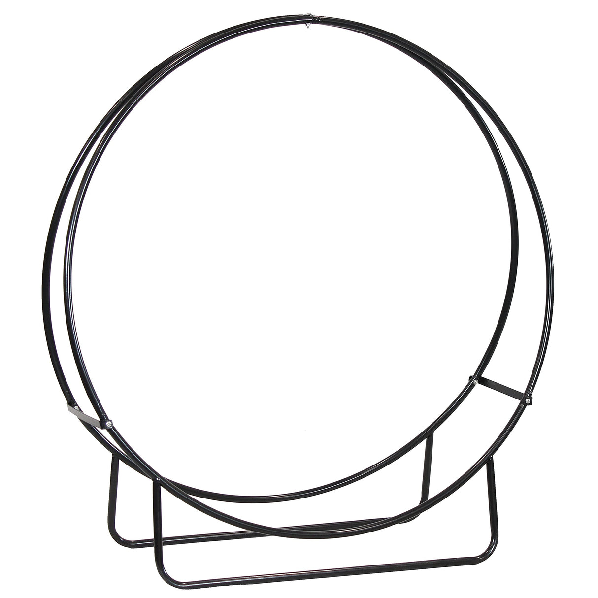 Sunnydaze 48-Inch Firewood Log Rack Hoop - Indoor/Outdoor Round Tubular Steel Wood Storage Holder Sunnydaze