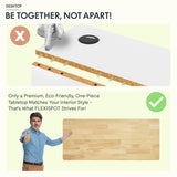 FLEXISPOT EN1 One-Piece Solid Wooden Standing Desk 63 x 24 Inches Height Adjustable Electric Sit Stand Home Office Desks (White Frame + Rubber Wood Top, 2 Packages) FLEXISPOT