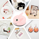 Calogy Mini Heat Press, 5" Diameter Circle Heat Press Machine for T-Shirt Portable, 4 Levels Temp Max 410℉, Small Iron for Crafts, Coaster, Bag, Pillow, Ceramic, Sublimation Ink Heat Transfer (Pink) Calogy