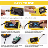 Deackimei Cordless Soldering Iron Station for Dewalt 20V Max Battery, Temperature Adjustable, Auto Sleep & Low Voltage Protection, °C/ºF Conversion, OLED Digital Display, Lead-Free Solder (Tool Only) Deackimei