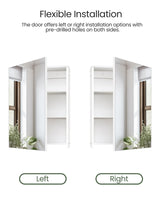 CHOEZON Wall-Mounted Bathroom Vanity with Mirror, Medicine Cabinet with Storage Function, Hanging Storage Cabinet, Adjustable Shelves, White CHOEZON