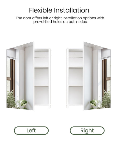 CHOEZON Wall-Mounted Bathroom Vanity with Mirror, Medicine Cabinet with Storage Function, Hanging Storage Cabinet, Adjustable Shelves, White CHOEZON