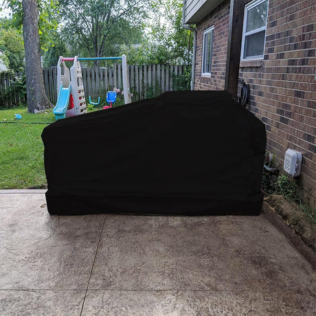 Cozzka 86 Inch Island BBQ Grill Head Cover Heavy Duty Waterproof Outdoor Kitchen BBQ Cover, Black Cozzka