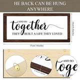 Together They Built A Life They Loved Sign 14 x 6.4 Inches Farmhouse Wall Decor Rustic Modern Framed Wood Sign Hanging Plaque for the Home Love Signs Decorations (And So Together Style) Jetec